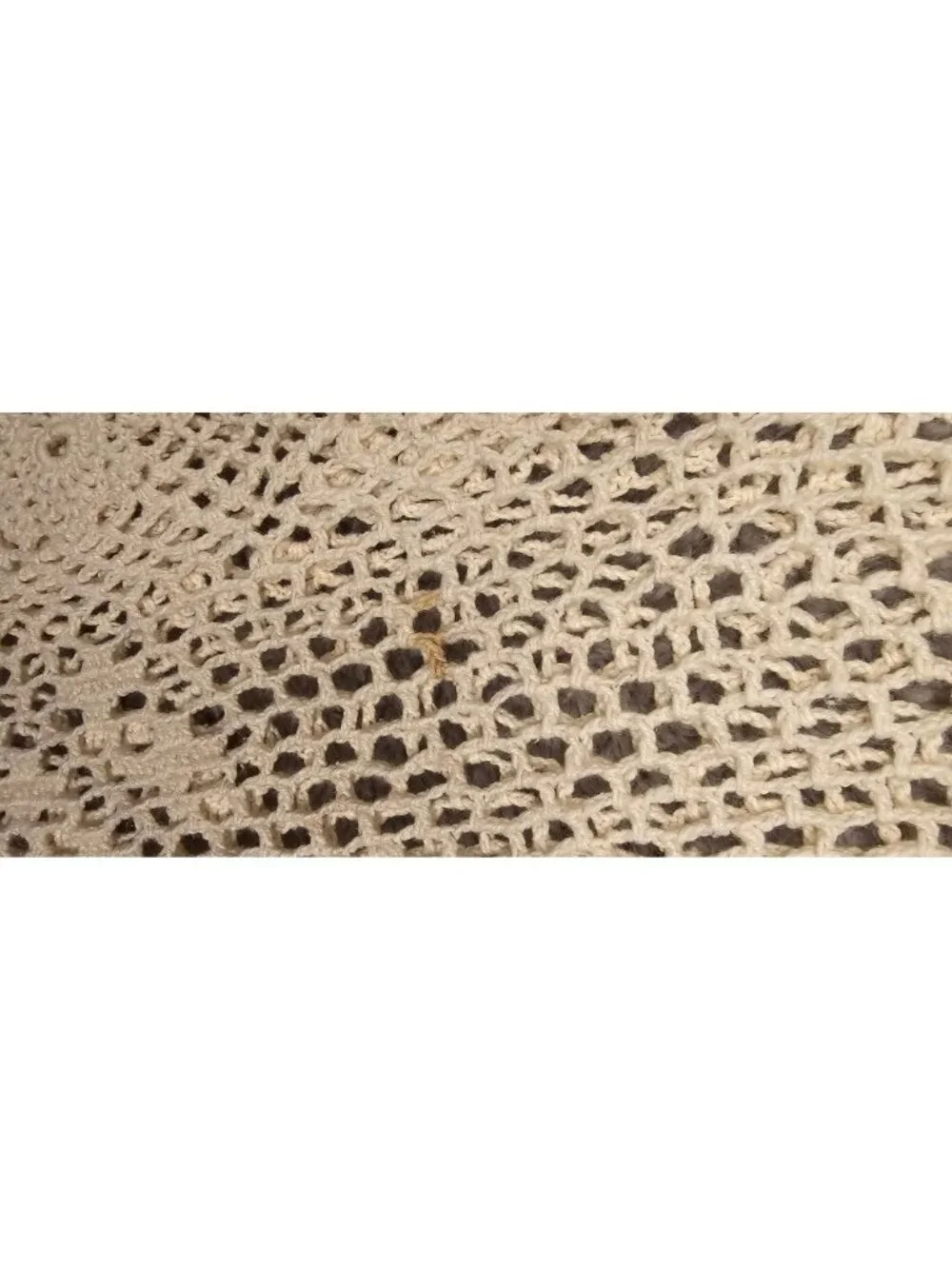 Handmade Beige Crochet Lace Tablecloth With Floral Design 60